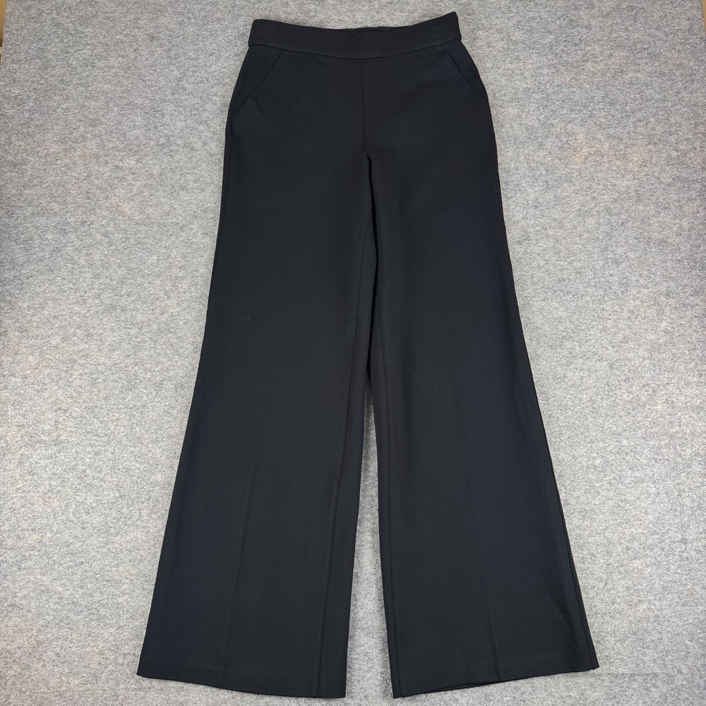 SPANX Wide Leg Ponte Pants 32" Pockets Black Womens Small S